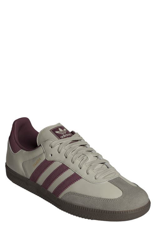 Shop Adidas Originals Adidas Gender Inclusive Samba Og Sneaker In Putty Grey/maroon/gold Met.