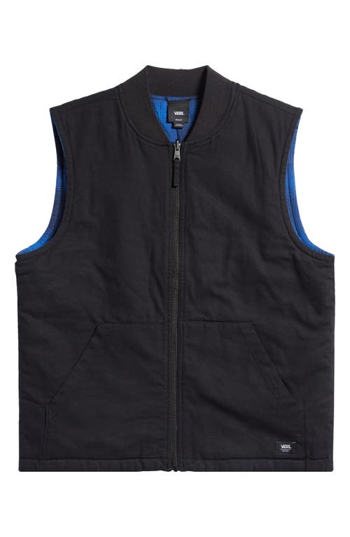 Shop Vans Talbot Reversible Zip Vest In Black/true Blue