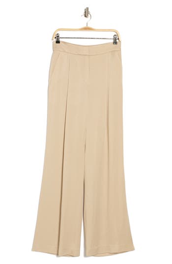 Veronica Beard Robinne Wide Leg Stretch Cotton Pants In Sand