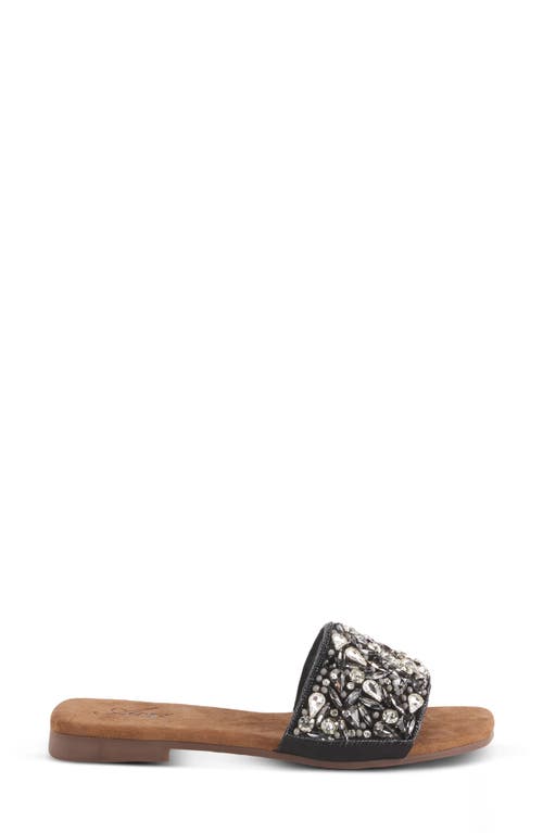 Azura By Spring Step Sizzling Rhinestone Embellished Slide Sandal In Black Multi
