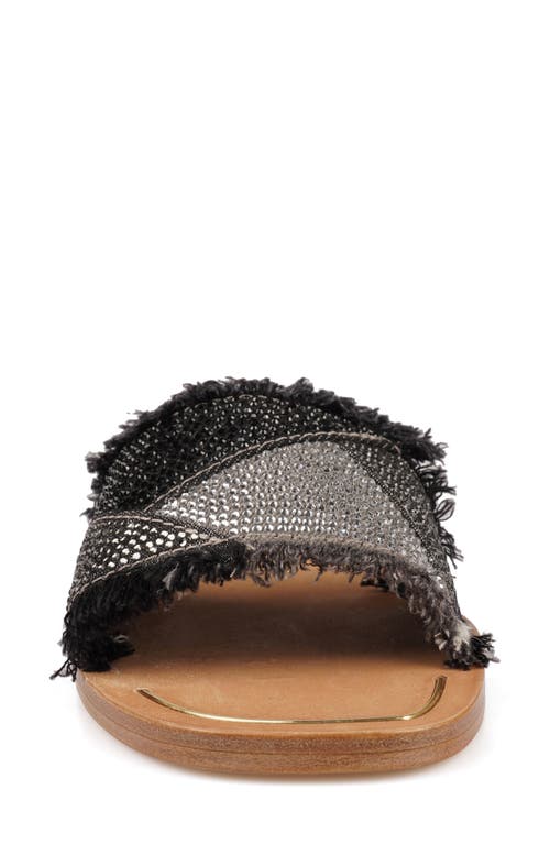 Zigi Tamy Rhinestone Slide Sandal In Black Denim