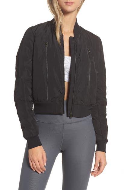 Click to view more detailed imagery on our partner's website Alo Yoga Off Duty Bomber Jacket In Black