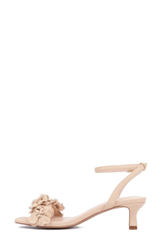 New York And Company Gwendolyn Flower Strap Sandal In Beige