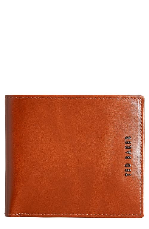 Ted Baker London Sammed Leather Bifold Wallet in Dark Orange