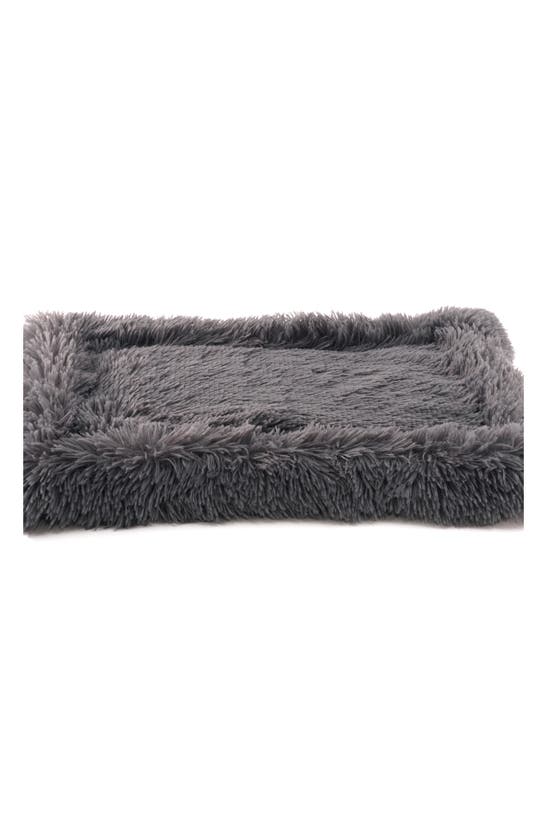 Precious Tails Eyelash Faux Fur Pet Bed In Gray