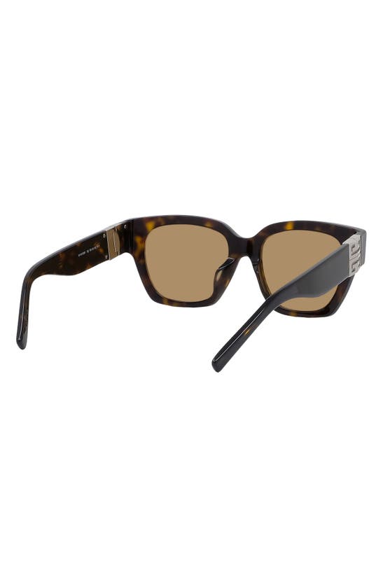 Shop Givenchy 4g 53mm Square Sunglasses In Dark Havana / Roviex