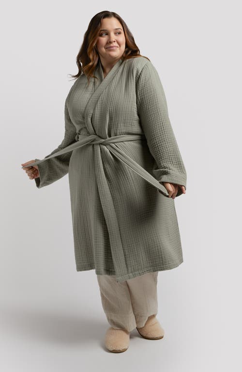 Shop Parachute Gender Inclusive Cloud Cotton Robe In Moss