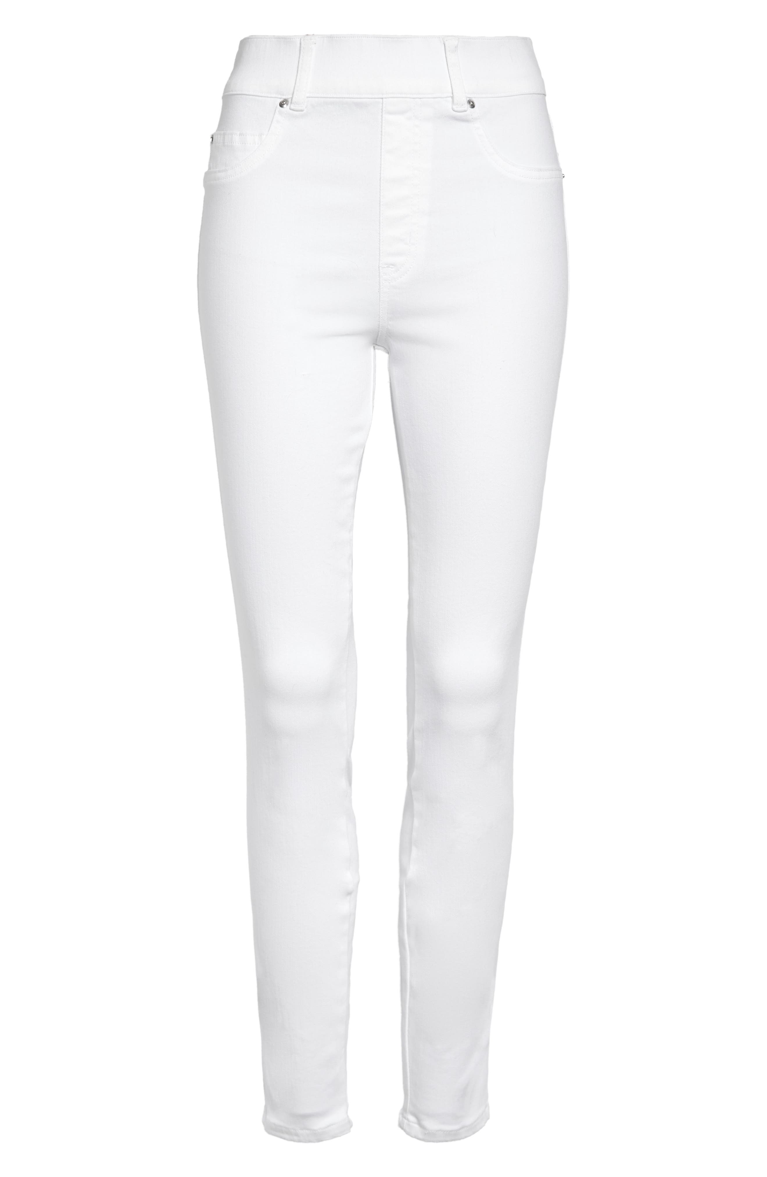 Spanx Jean-ish Mid-rise Stretch Cotton-blend Leggings In White