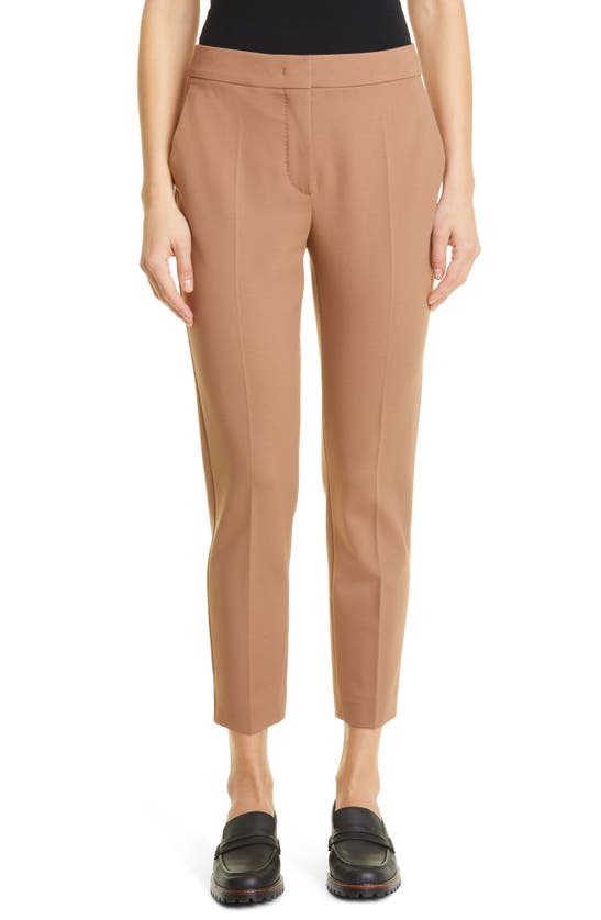 Max Mara Cigarette Trousers In Jersey In Tobacco