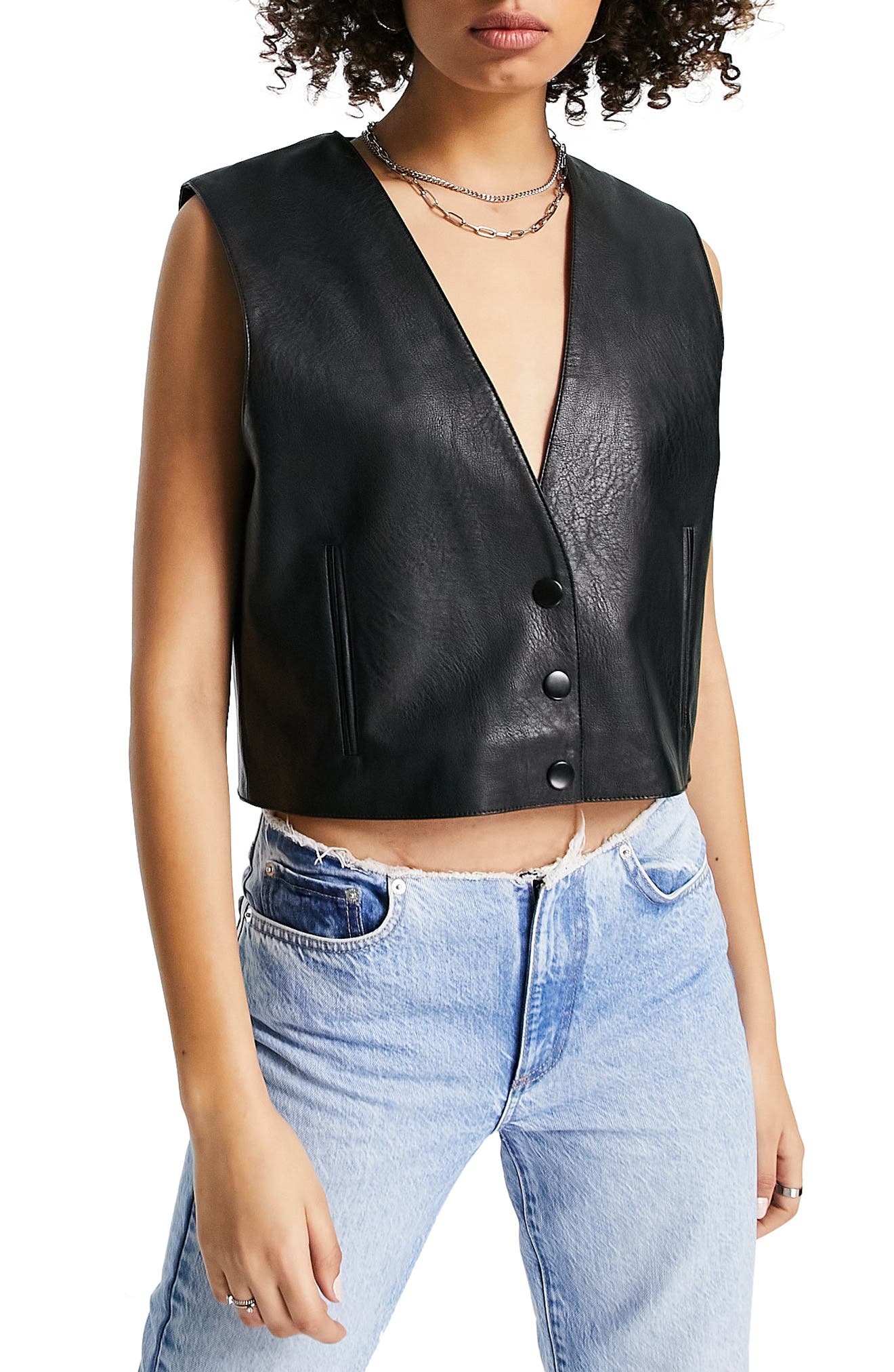 black dressy vest top