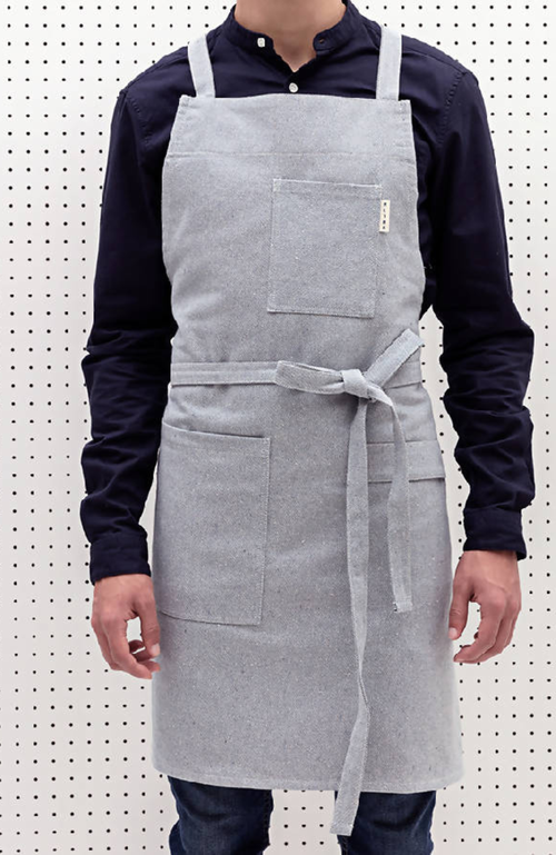 Shop Meema Crossback Bib Apron In Blue