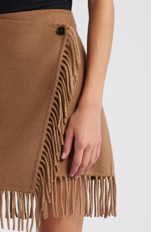 Shop Rails Vista Fringe Detail Wool Blend Skirt In Camel