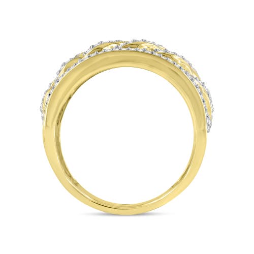 Shop Luvmyjewelry Cubalux Unisex Diamond Band Ring In 10k Yellow Gold