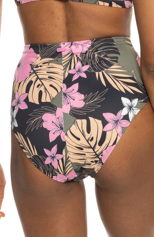 Roxy Pro The Up Surge High Waist Bikini Bottoms In Anthracite