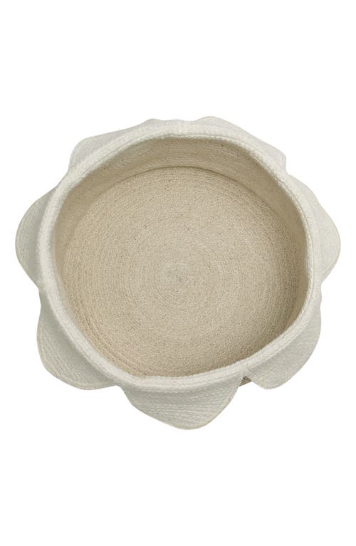 Lorena Canals Petals Basket In Ivory/natural
