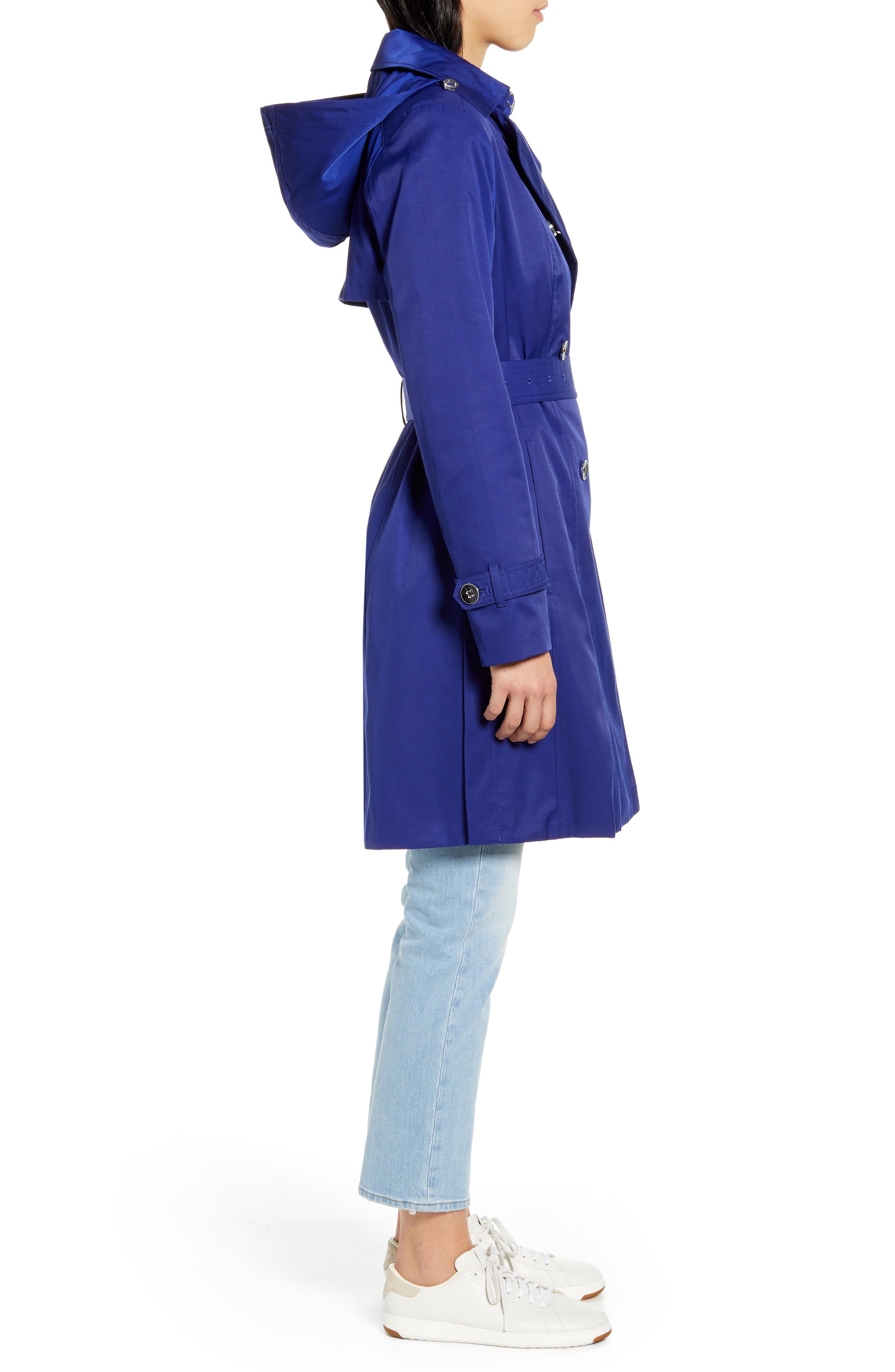 cole haan hooded trench coat