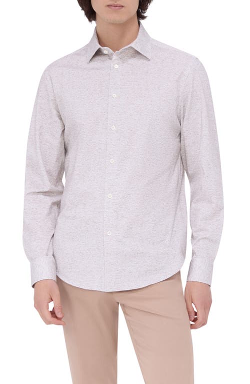 Bugatchi James Ooohcotton® Heathered Button-up Shirt In Cinnamon