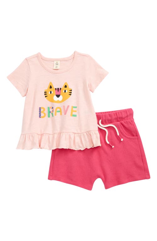 Tucker + Tate Graphic Tee & Shorts Set in Pink English Brave Cat
