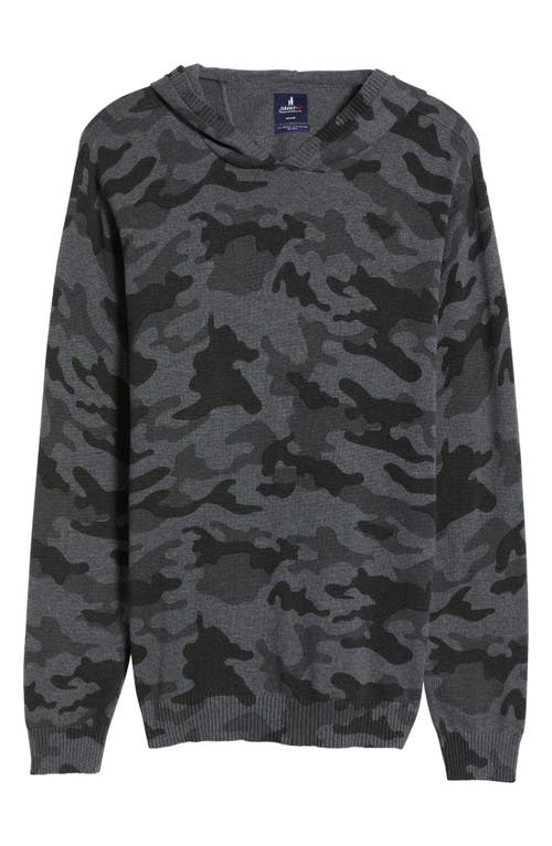 Shop Johnnie-o Neil Camo Hooded Cotton Blend Sweater In Light Gray