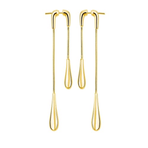 Lucy Quartermaine Women's Double Drop Earrings Front And Back In Gold Vermeil In Gold