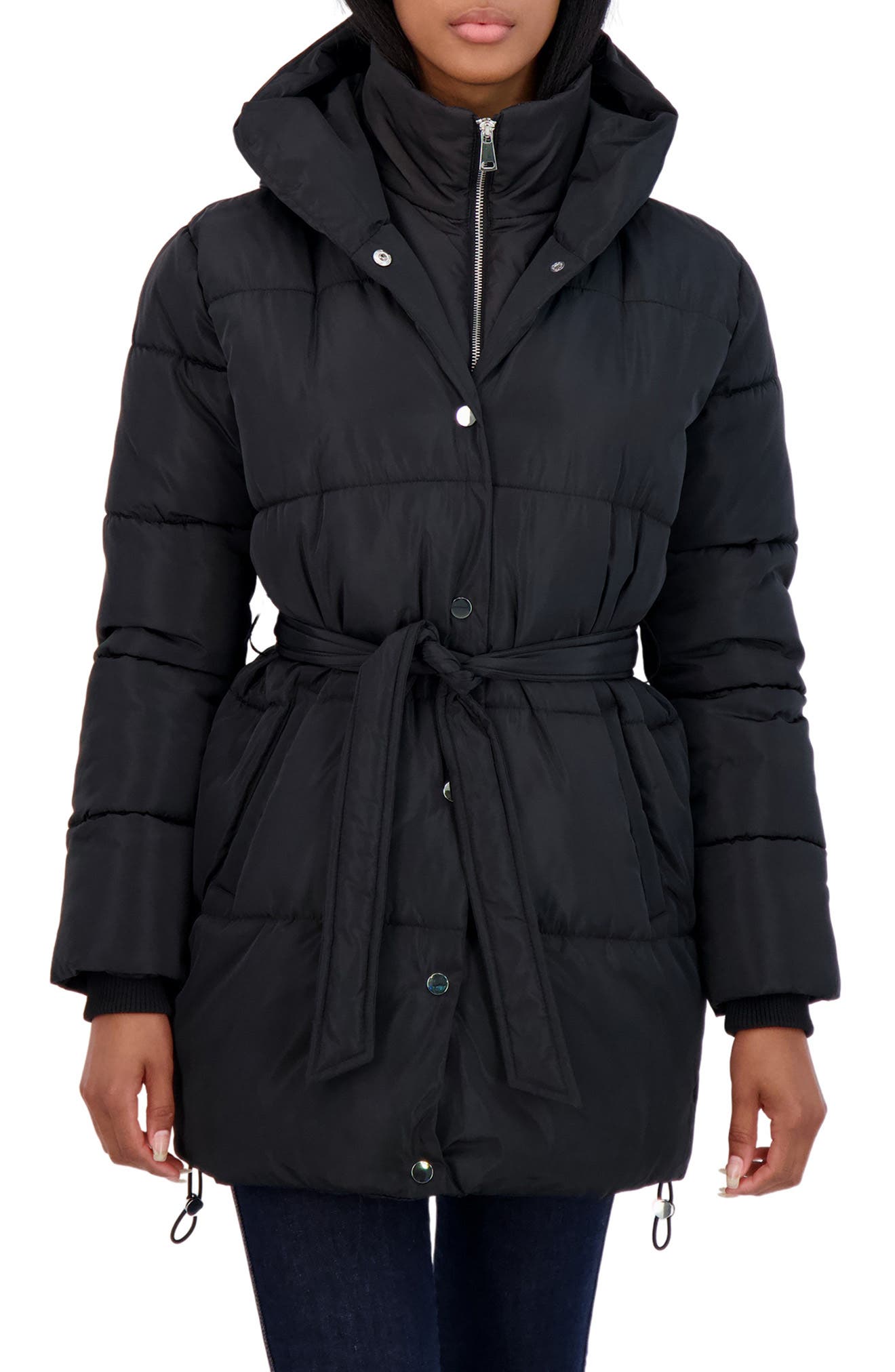 longline hooded puffer jacket