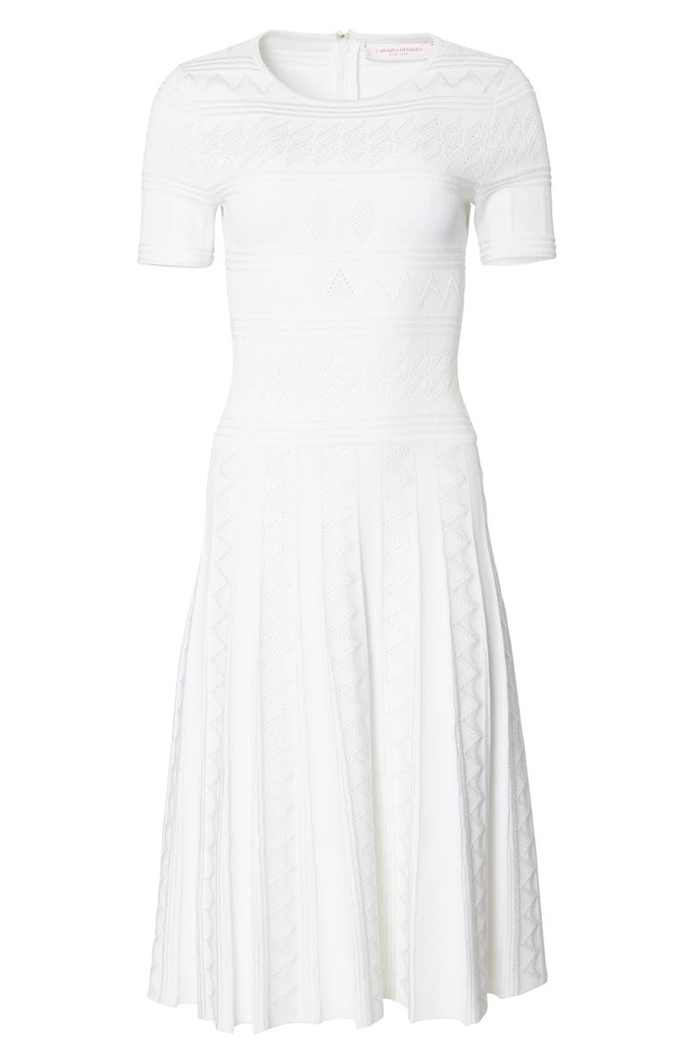 Carolina Herrera Pointelle Knit Pleated Dress Nordstrom