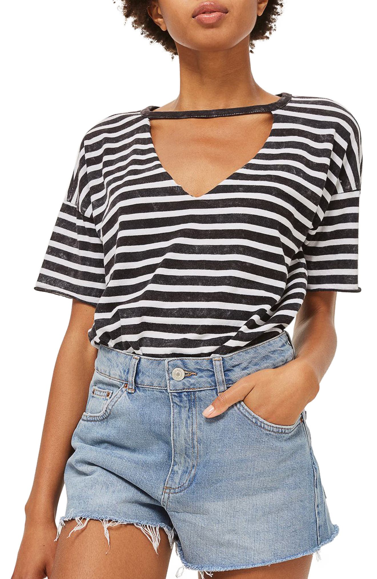 topshop longline denim shorts