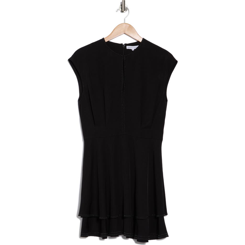 Rebecca Minkoff Gabby Cap Sleeve Minidress In True Black
