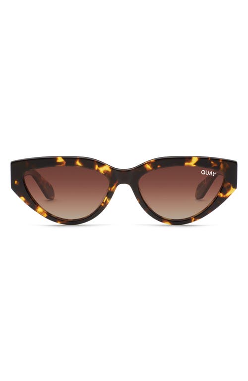 Quay Australia Narrow Down 37mm Polarized Cat Eye Sunglasses in Tortoise Gold/Brown Polarized