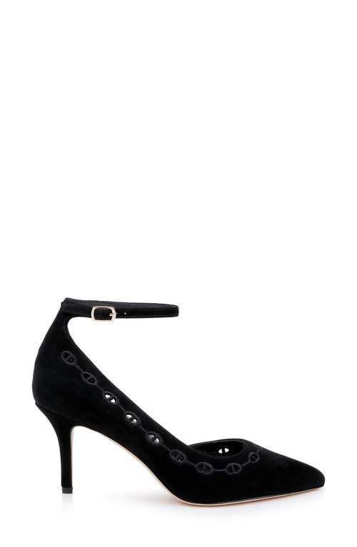 Shop L Agence L'agence Cezanne Half D'orsay Ankle Strap Pump In Black Suede