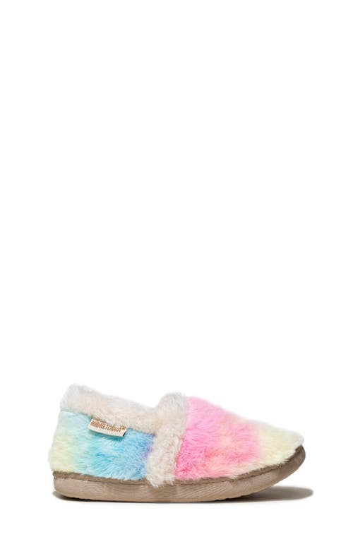 Minnetonka Kids' Daina Faux Fur Lined Slipper In Ivory Multi Color