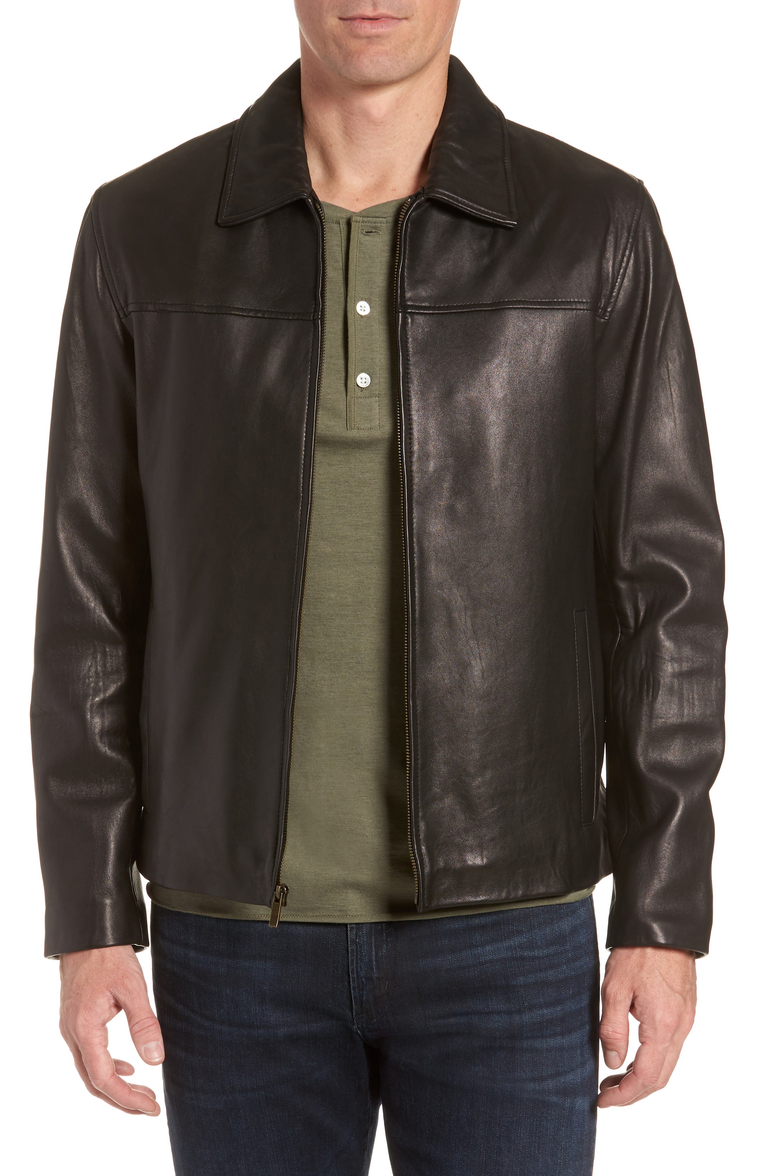 Cole Haan Lambskin Leather Jacket 