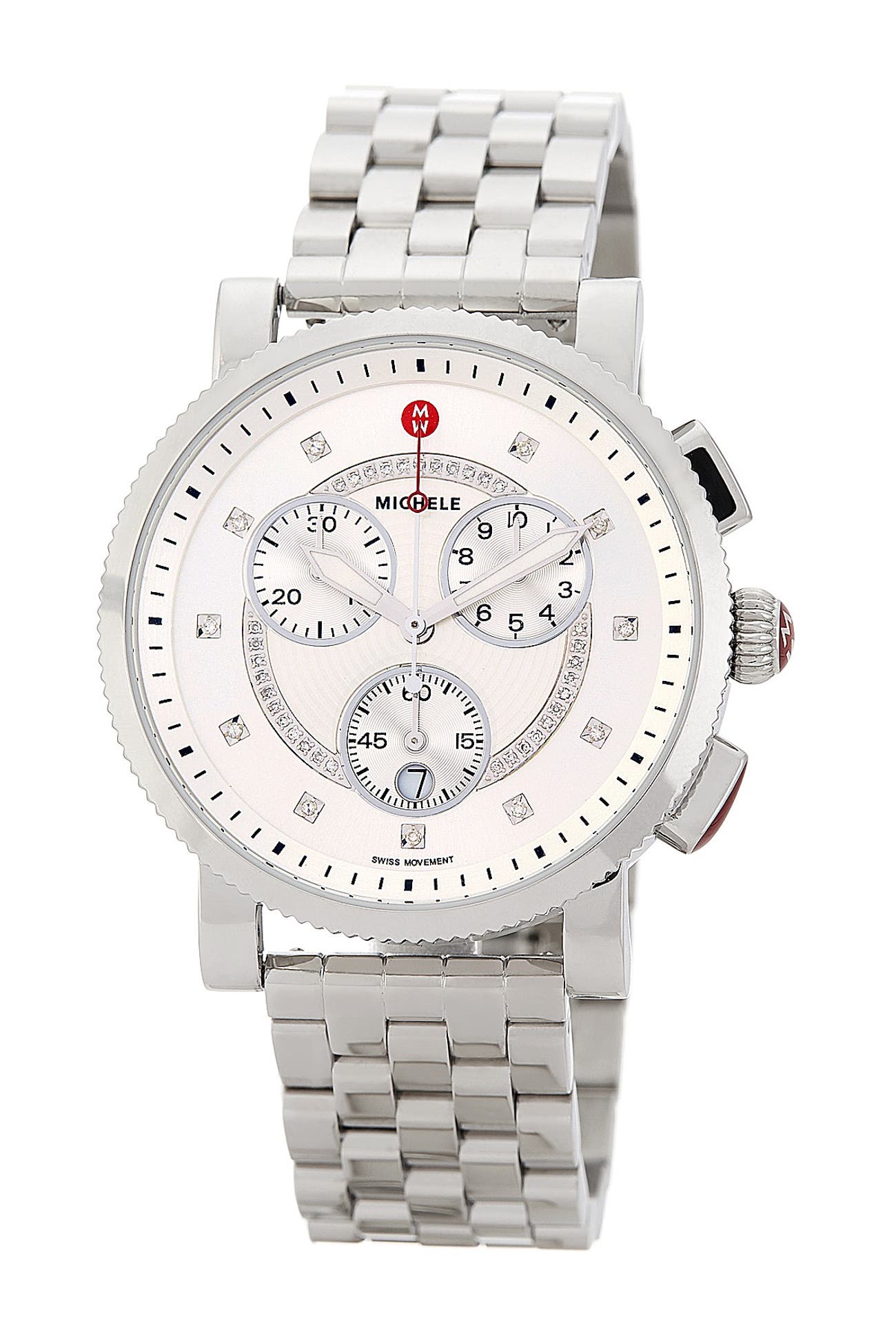 Michele Women's Sport Sail Diamond Bracelet Watch, 42mm 0.13 ctw