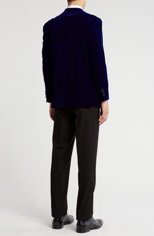 Gino Vitale Slim Fit 2-piece Velvet Suit In Blue