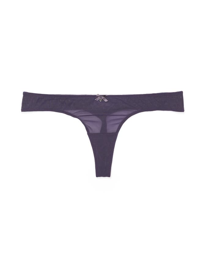 Shop Adore Me Ella Thong Panties In Dark Purple