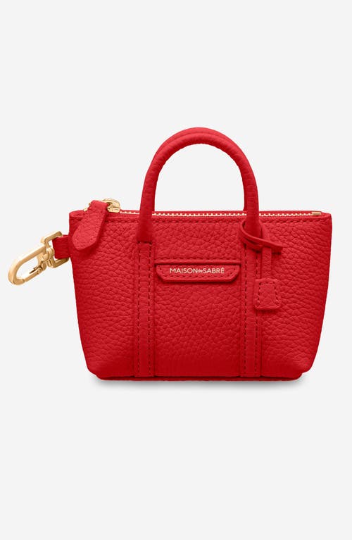 Shop Maison De Sabre Maison De Sabré The Sabremoji Weekender Charm In Pomegranate Red