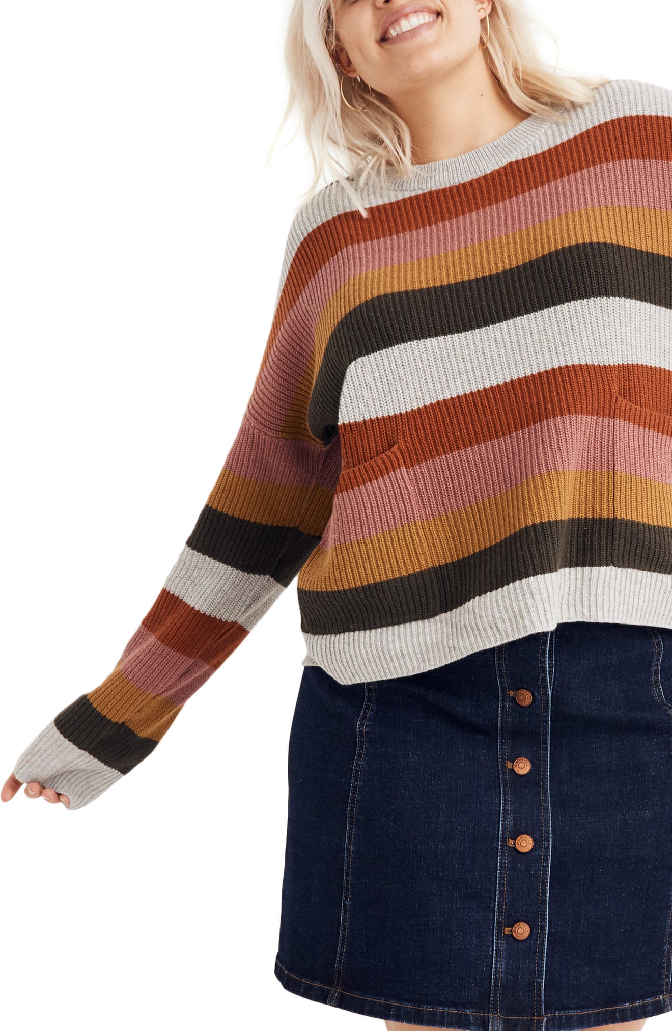madewell patch pocket sweater skirt