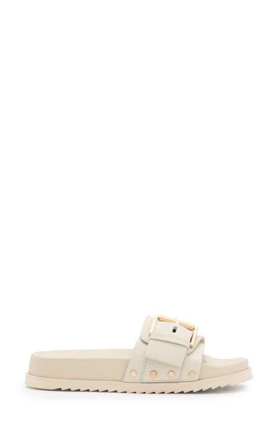 Shop Allsaints Ellie Stud Slide Sandal In Parchment White