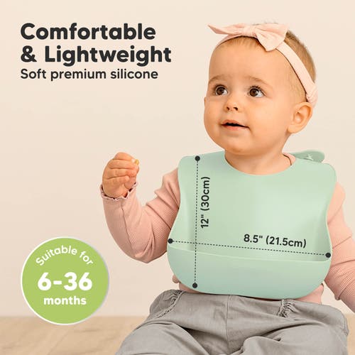 Keababies Prep Silicone Bibs In Pastel Sky