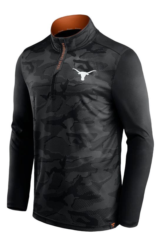 Fanatics Branded Black Texas Longhorns Depth Chart Camo Jacquard Quarter-zip Jacket