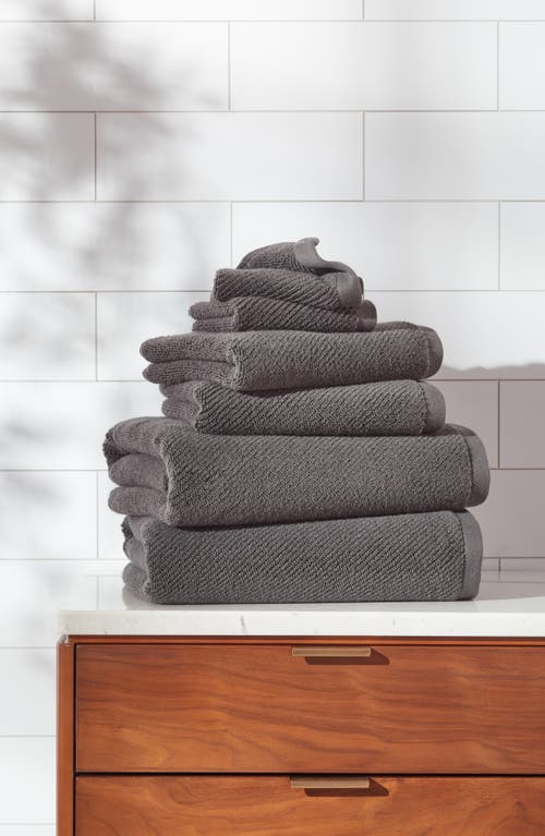 Shop Nordstrom Cotton Rib 6-piece Bath Towel Set In Grey Onyx