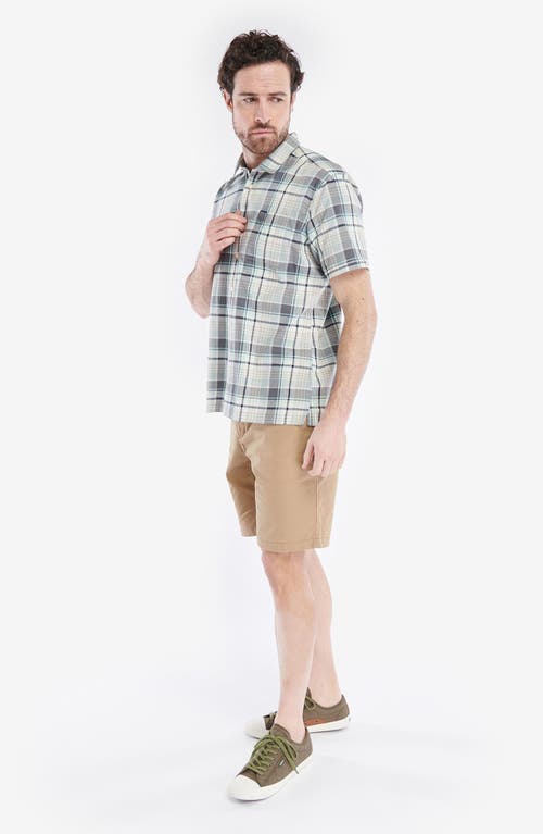 Barbour Embleton Plaid Short Sleeve Cotton Button-up Shirt In Aqua