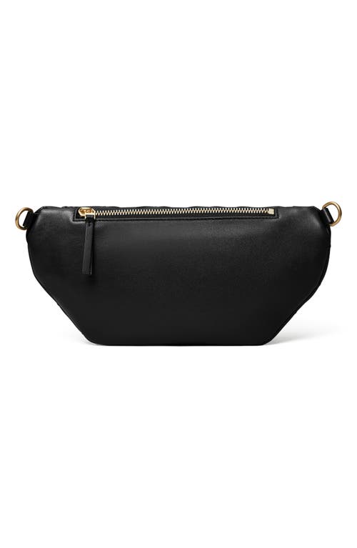 Tory Burch Fleming Soft Quilted Leather Belt Bag In Black