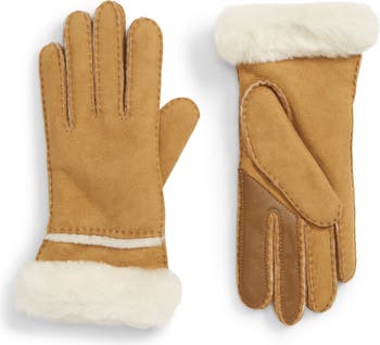 Seamed Touchscreen Compatible Genuine Shearling Lined Gloves
