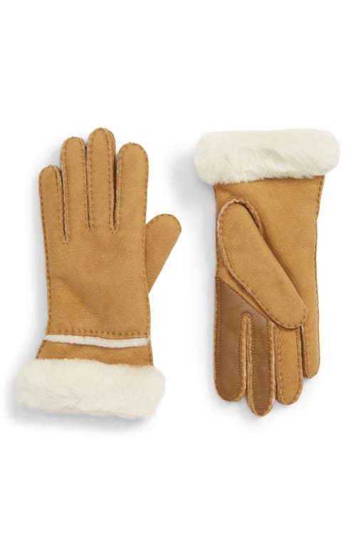 UGG(r) Seamed Touchscreen Compatible Genuine Shearling Gloves at Nordstrom,