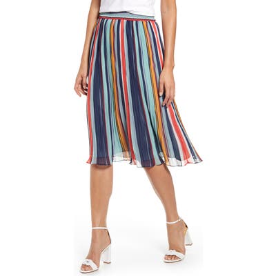 Halogen Pleated Chiffon Skirt, Blue