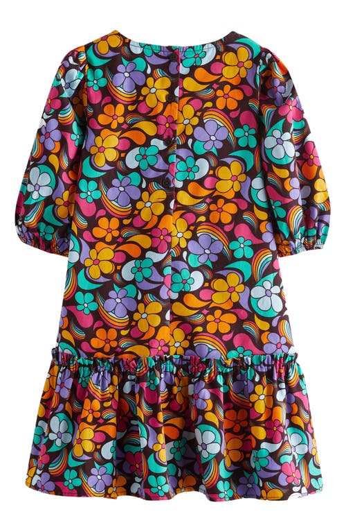 Shop Little Bird Kids' Puff Sleeve Cotton Dress In Black