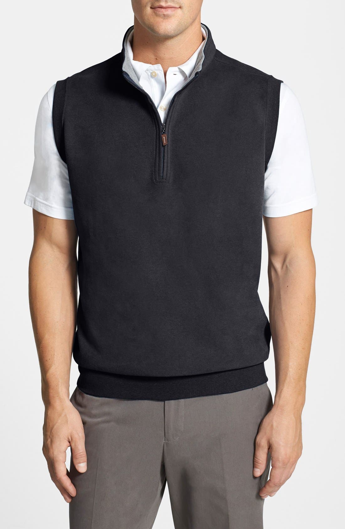 Peter Millar Mélange Fleece Quarter Zip Vest Nordstrom