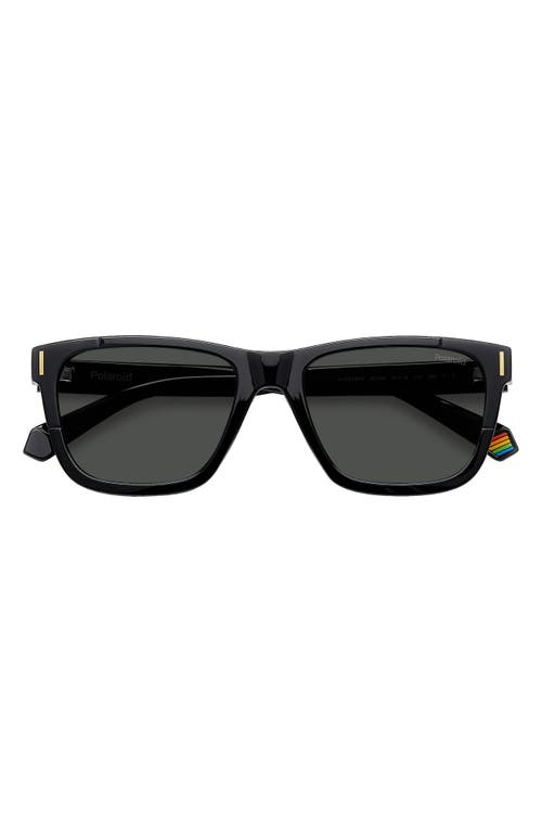 Polaroid 54mm Polarized Square Sunglasse In Black/grey Polarized