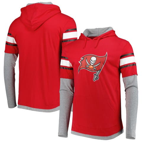 Men's New Era Red Tampa Bay Buccaneers Combine Authentic Hard Hitter Pullover Hoodie Size: Small